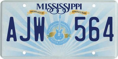 MS license plate AJW564