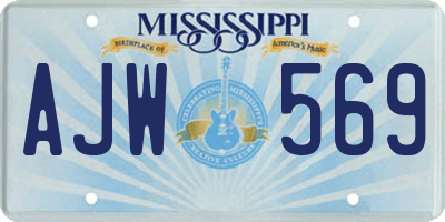 MS license plate AJW569