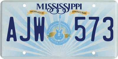 MS license plate AJW573
