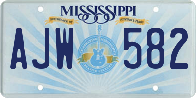 MS license plate AJW582