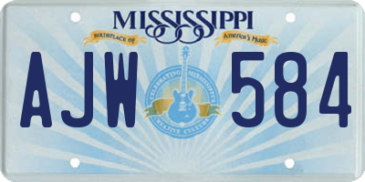 MS license plate AJW584