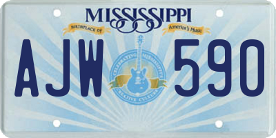 MS license plate AJW590