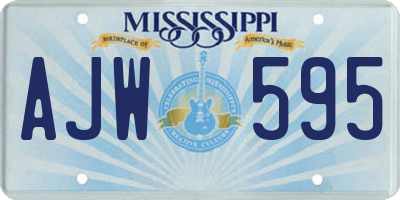 MS license plate AJW595