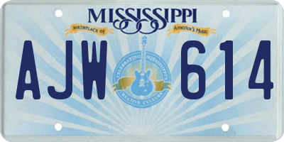 MS license plate AJW614