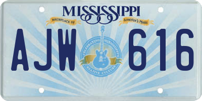 MS license plate AJW616