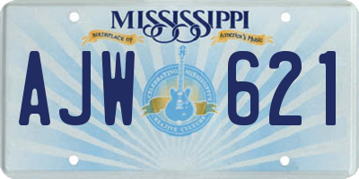 MS license plate AJW621