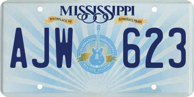 MS license plate AJW623