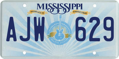 MS license plate AJW629