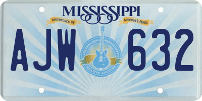 MS license plate AJW632