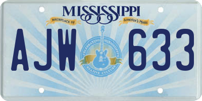 MS license plate AJW633