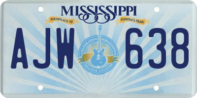 MS license plate AJW638
