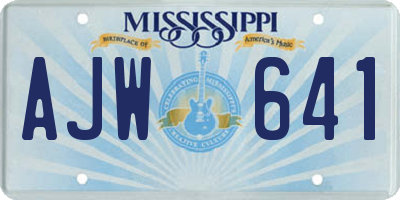 MS license plate AJW641