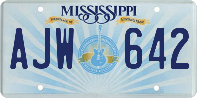 MS license plate AJW642