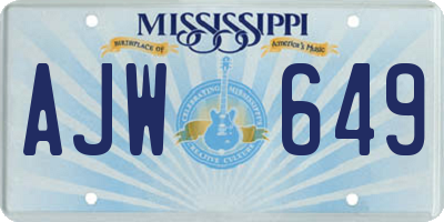 MS license plate AJW649