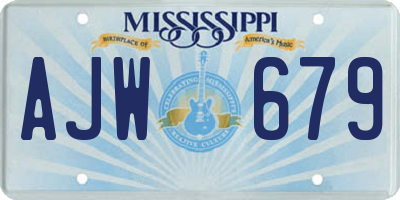 MS license plate AJW679