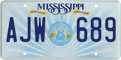 MS license plate AJW689