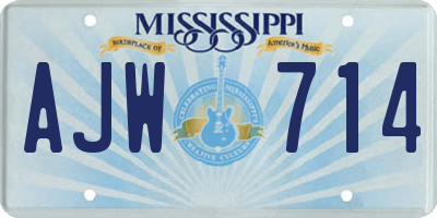 MS license plate AJW714