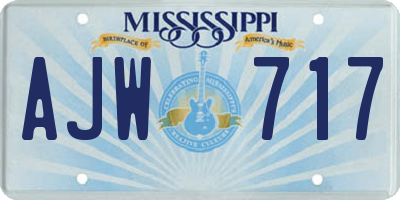 MS license plate AJW717