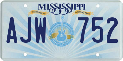 MS license plate AJW752