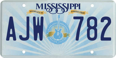MS license plate AJW782