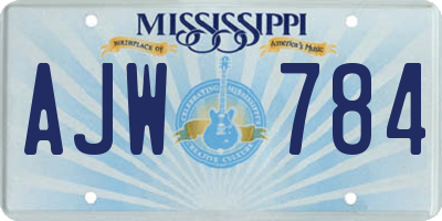 MS license plate AJW784