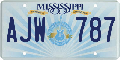 MS license plate AJW787