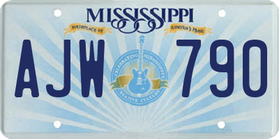 MS license plate AJW790