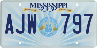 MS license plate AJW797
