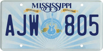 MS license plate AJW805