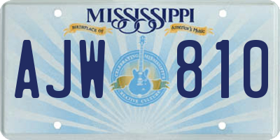 MS license plate AJW810