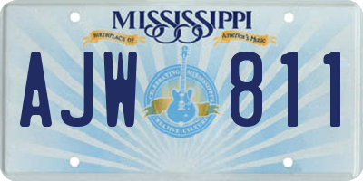 MS license plate AJW811