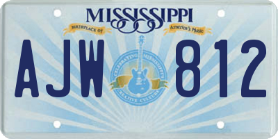 MS license plate AJW812