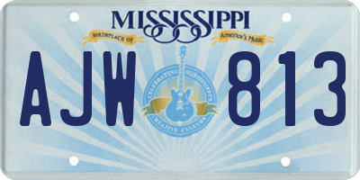 MS license plate AJW813