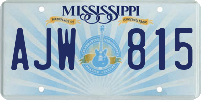 MS license plate AJW815