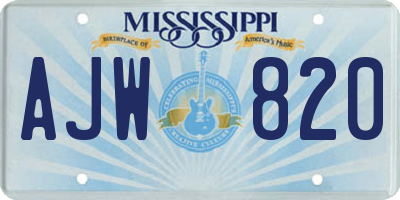 MS license plate AJW820