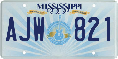 MS license plate AJW821