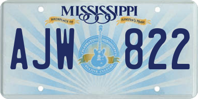 MS license plate AJW822