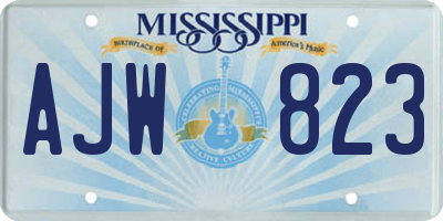 MS license plate AJW823