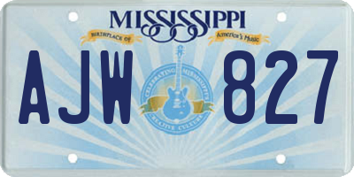 MS license plate AJW827