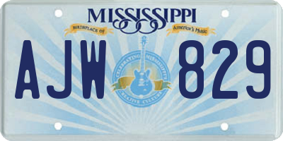 MS license plate AJW829