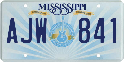 MS license plate AJW841