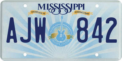 MS license plate AJW842