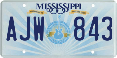 MS license plate AJW843