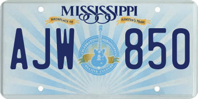 MS license plate AJW850
