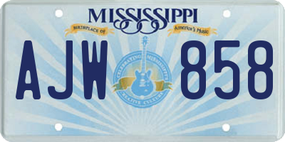MS license plate AJW858