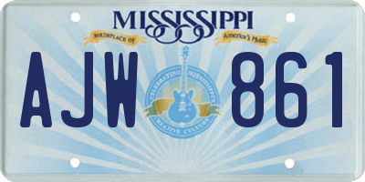 MS license plate AJW861
