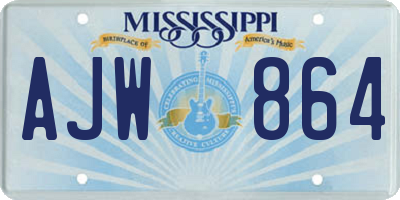MS license plate AJW864