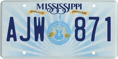 MS license plate AJW871