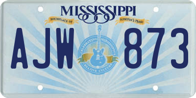 MS license plate AJW873