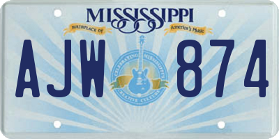 MS license plate AJW874